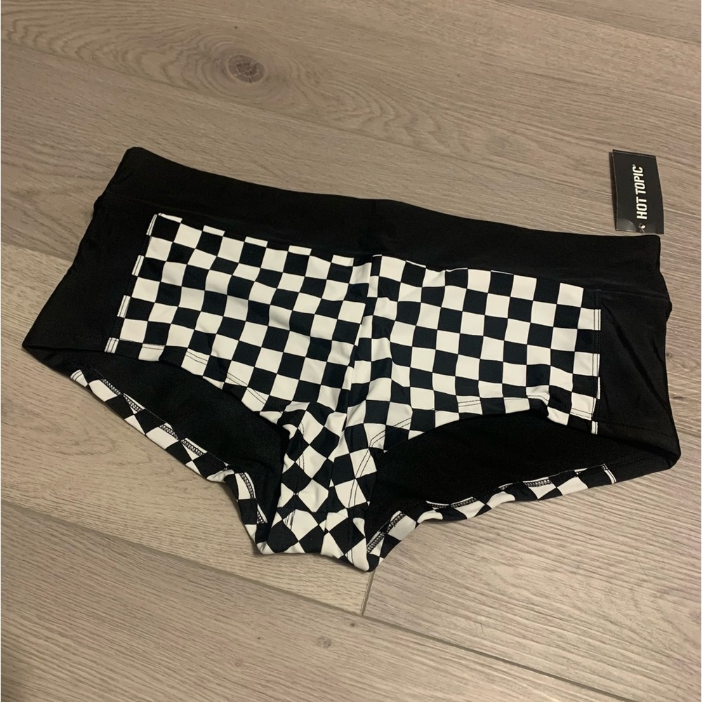 Black and White Checkered Swim Bottoms